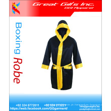 Vestido de boxe de seda de cetim para homens / Robe de boxe personalizado com capuz / Robe de boxe extravagante